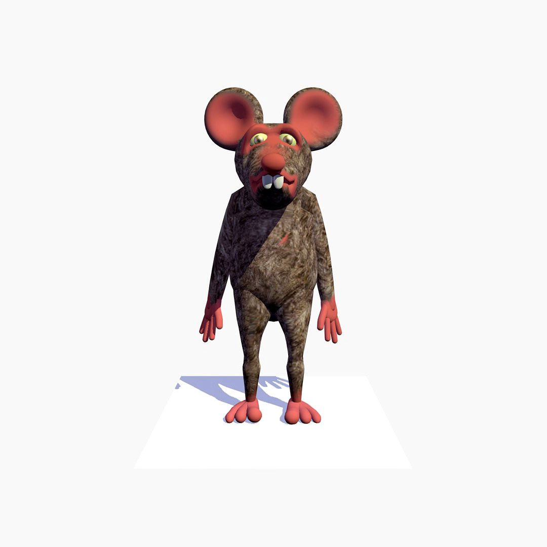RIGGED CARTOON MOUSE/RAT WITH IK AND FACIAL RIGGING FOR CINEMA 4D