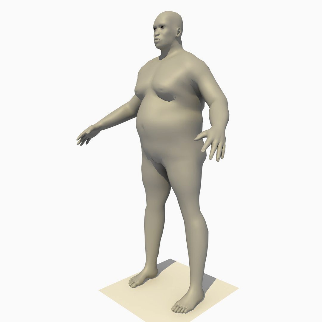 Obese African Male Mesh Rigged
