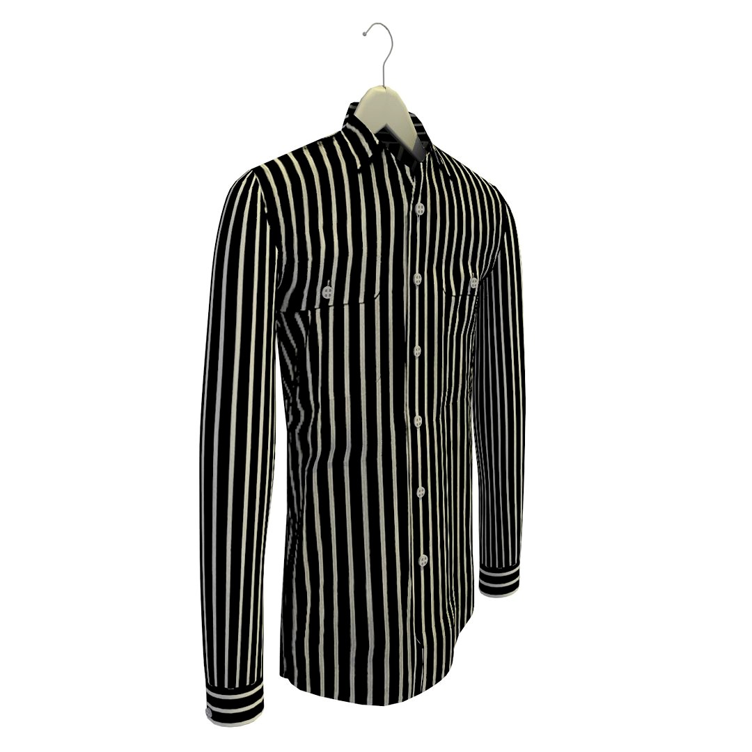 Black Stripe Shirt On A Hanger