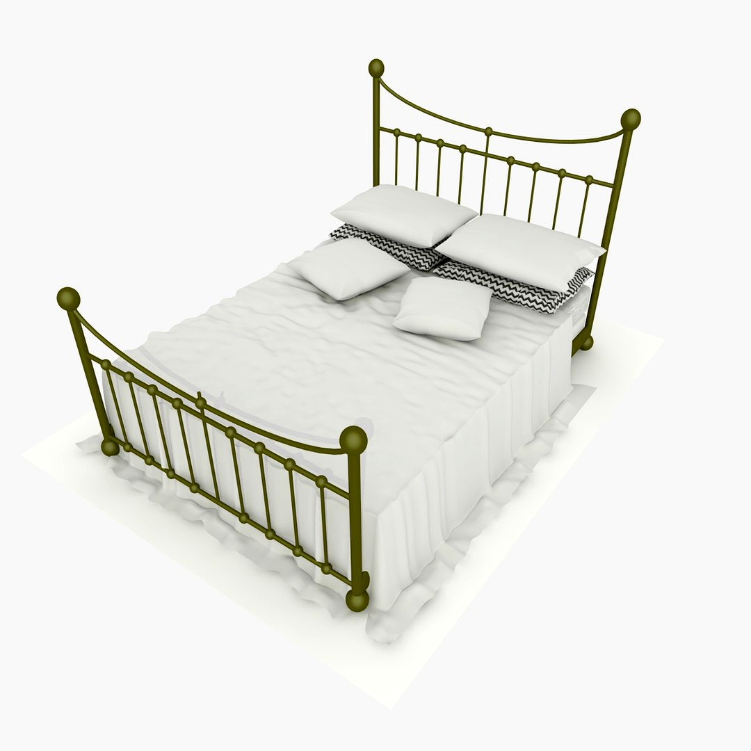Metal Bed 2 White Sheet