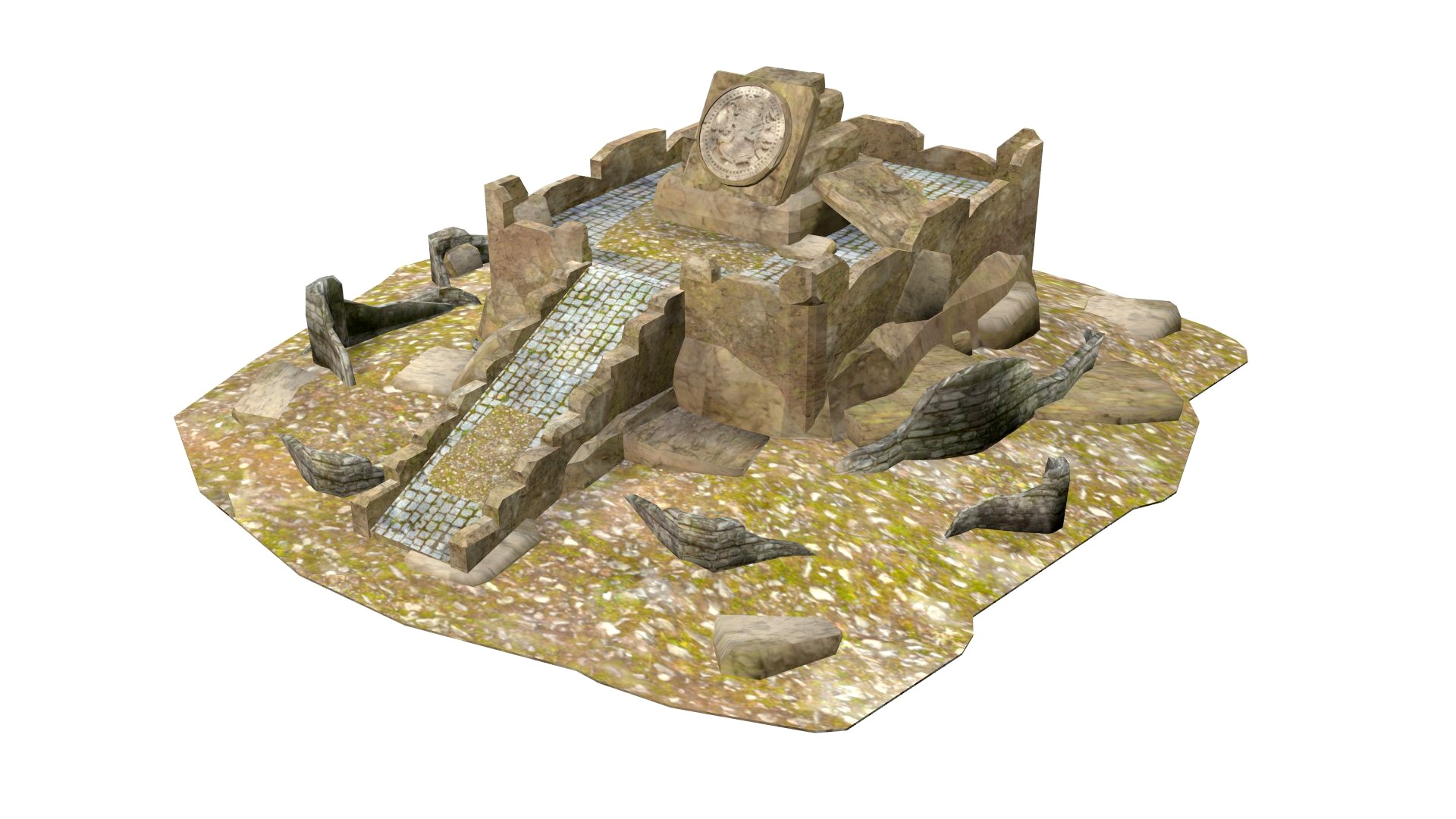 Mayan Building VI - Low Poly - Textured