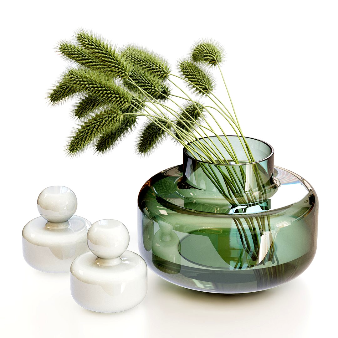 Stylish bouquet with green spikelets