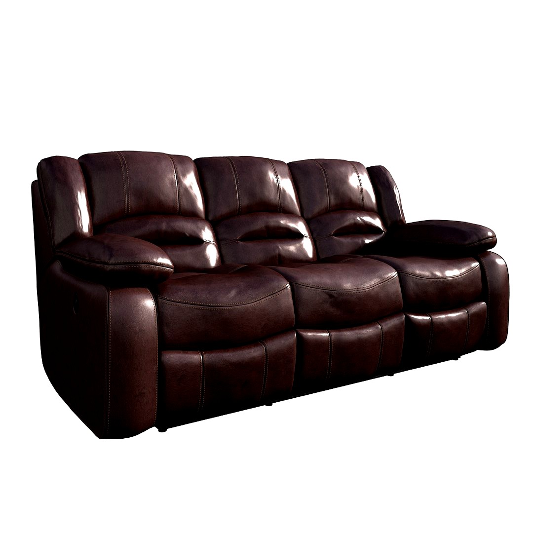 Cognac reclining sofa