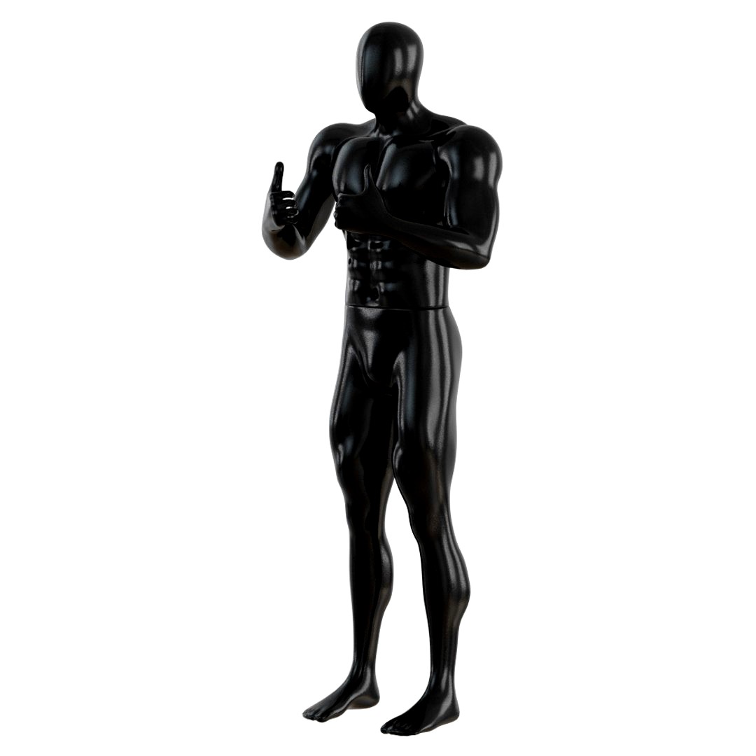 Male abstract mannequin showing gesture with hands 155