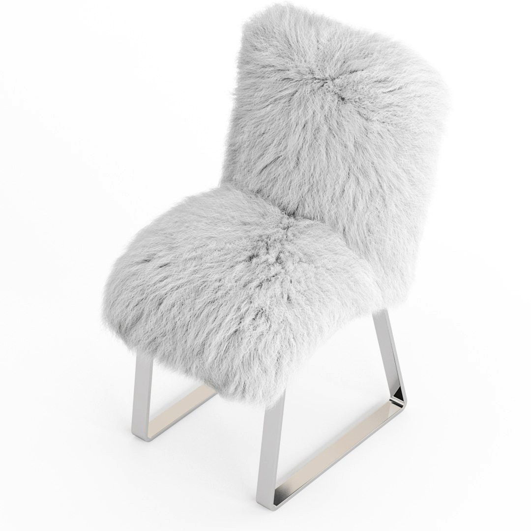 Chair with fur upholstery Mongolian lamb