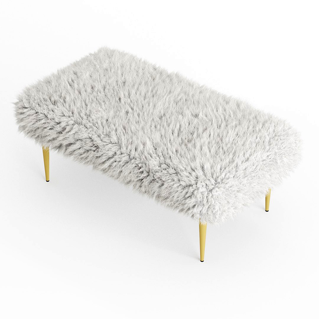 French Faux Fur Bench