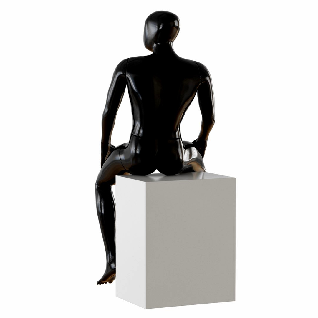 Abstract male mannequin sitting 03