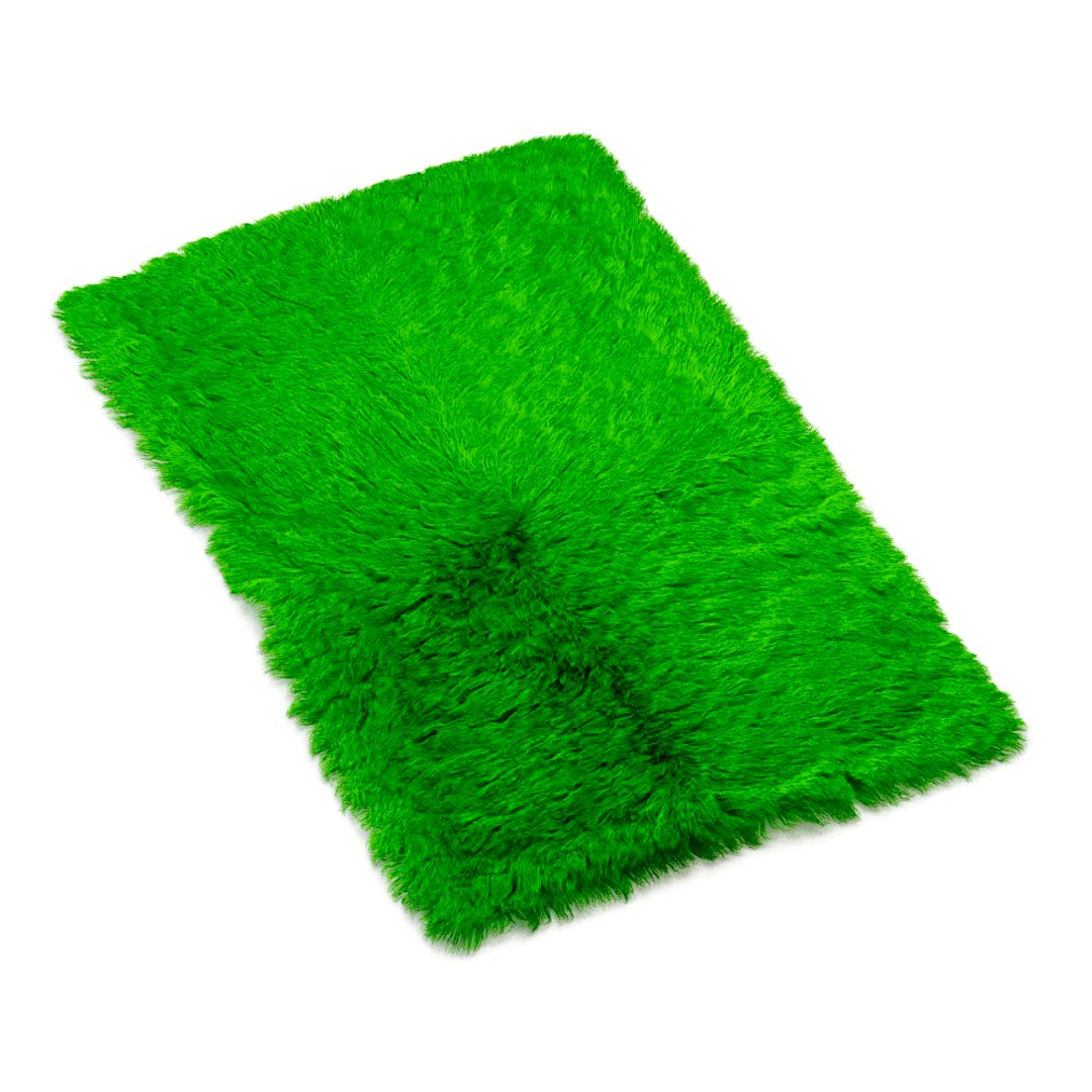 Mongolian fur rug green
