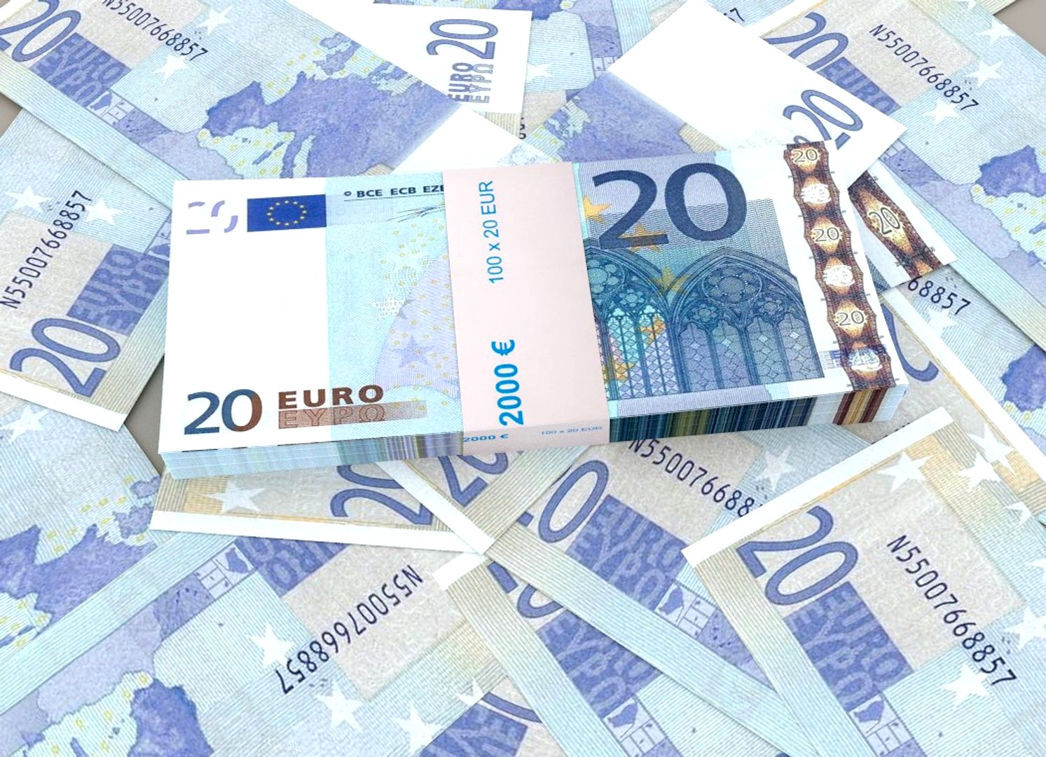 20 euro banknote packs