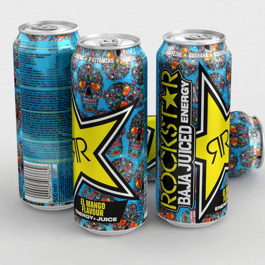 Beverage Can Rockstar Energy Drink Baja Juiced Mango 500ml 2021