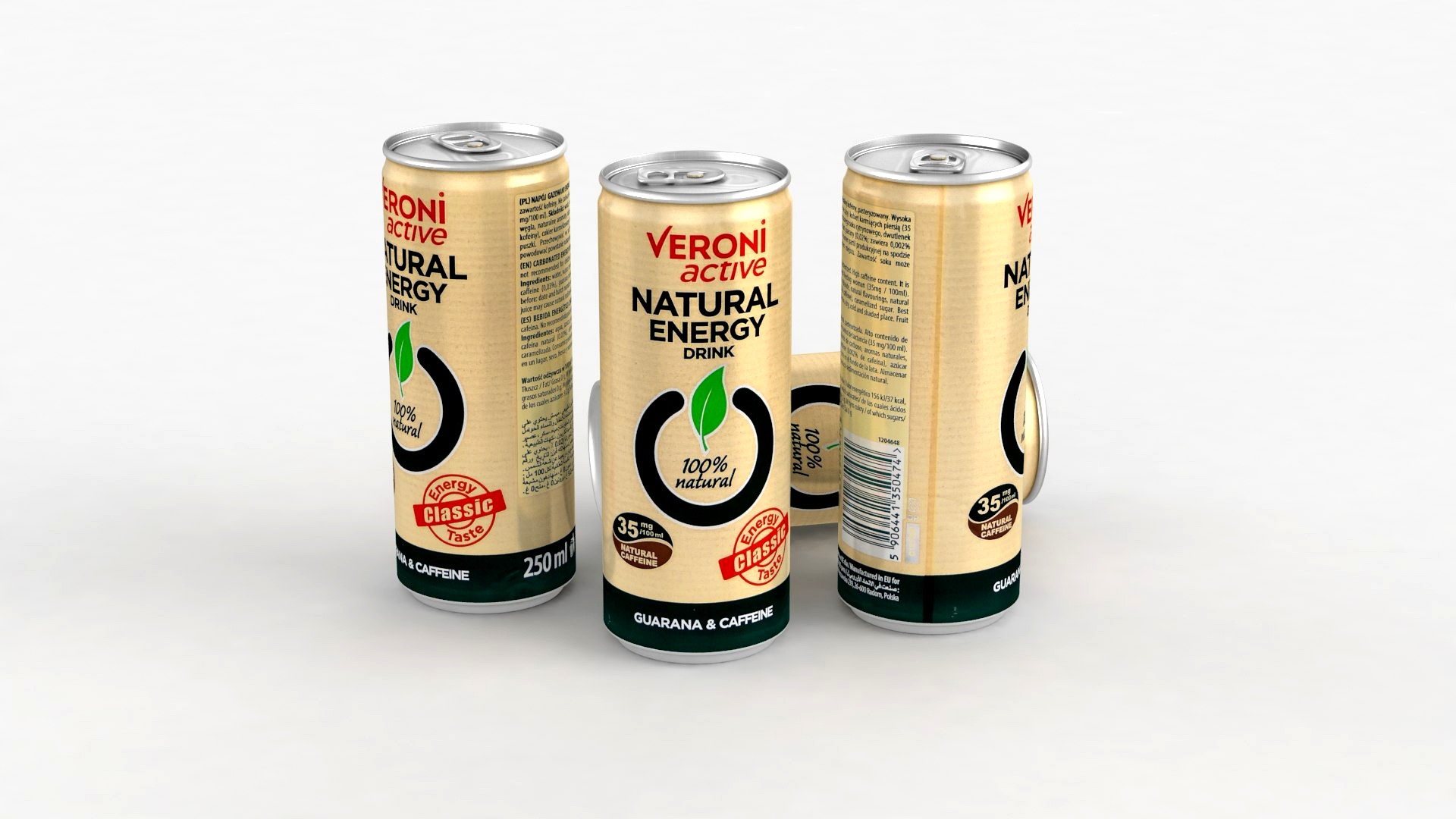 Beverage Can Veroni Active Natural nergy Drink 250ml 2020