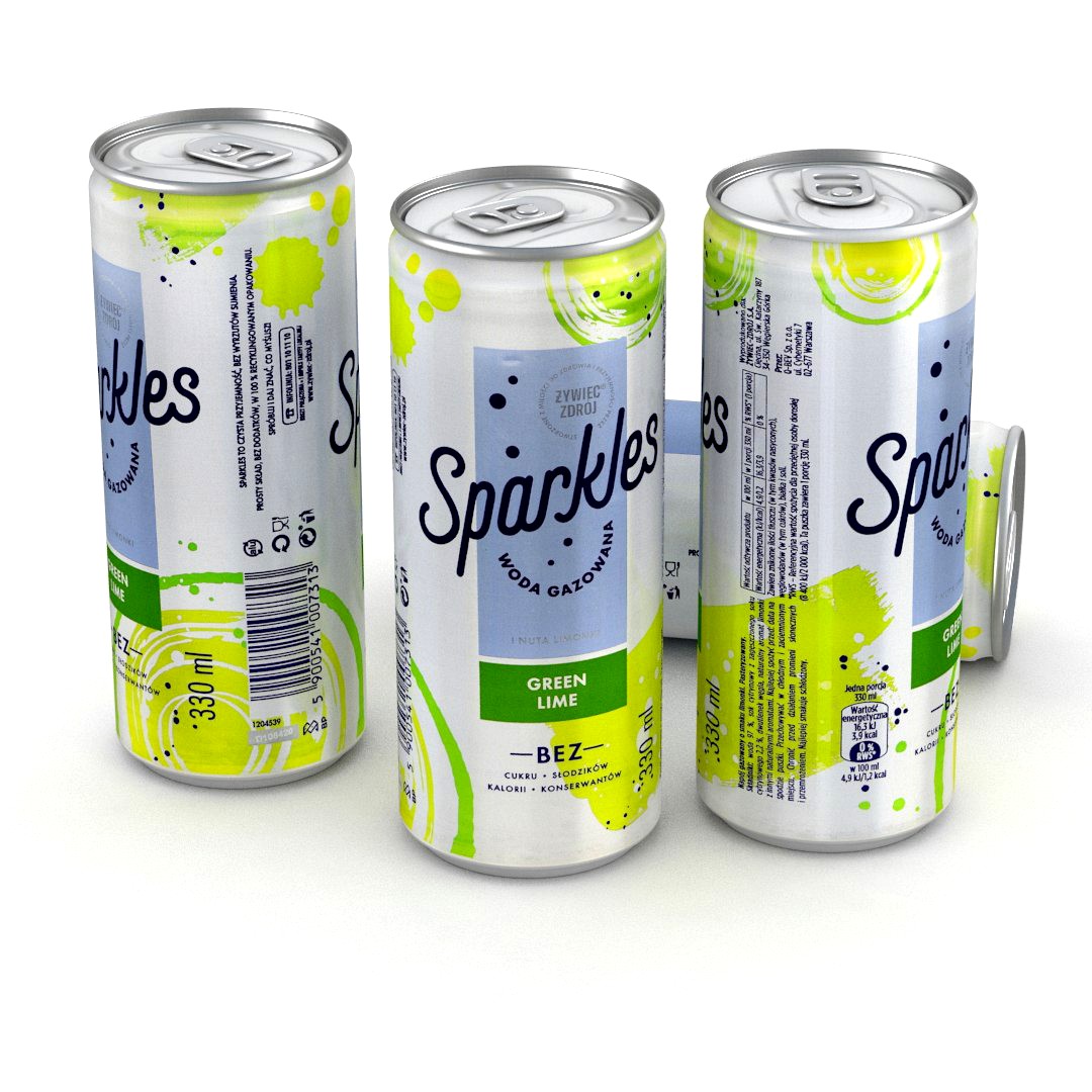 Beverage Can Zywiec Zdroj Sparkles Green Lime 330ml Tall 2020