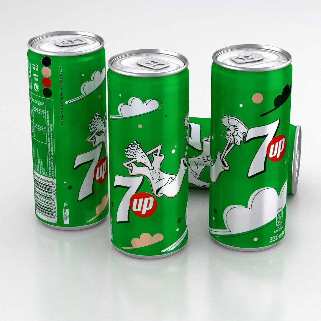 Beverage Can 7UP 330ml Tall 2020