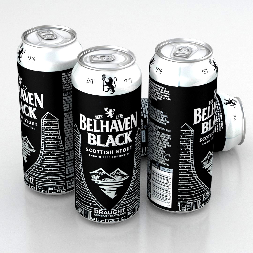 Beer Can Belhaven Black Scottish Stout 500ml 2019