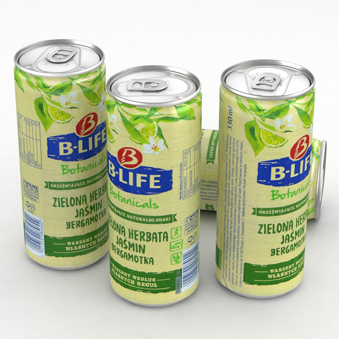 Beverage Can B-Life Botanicals Green Tea Jasmine 330ml