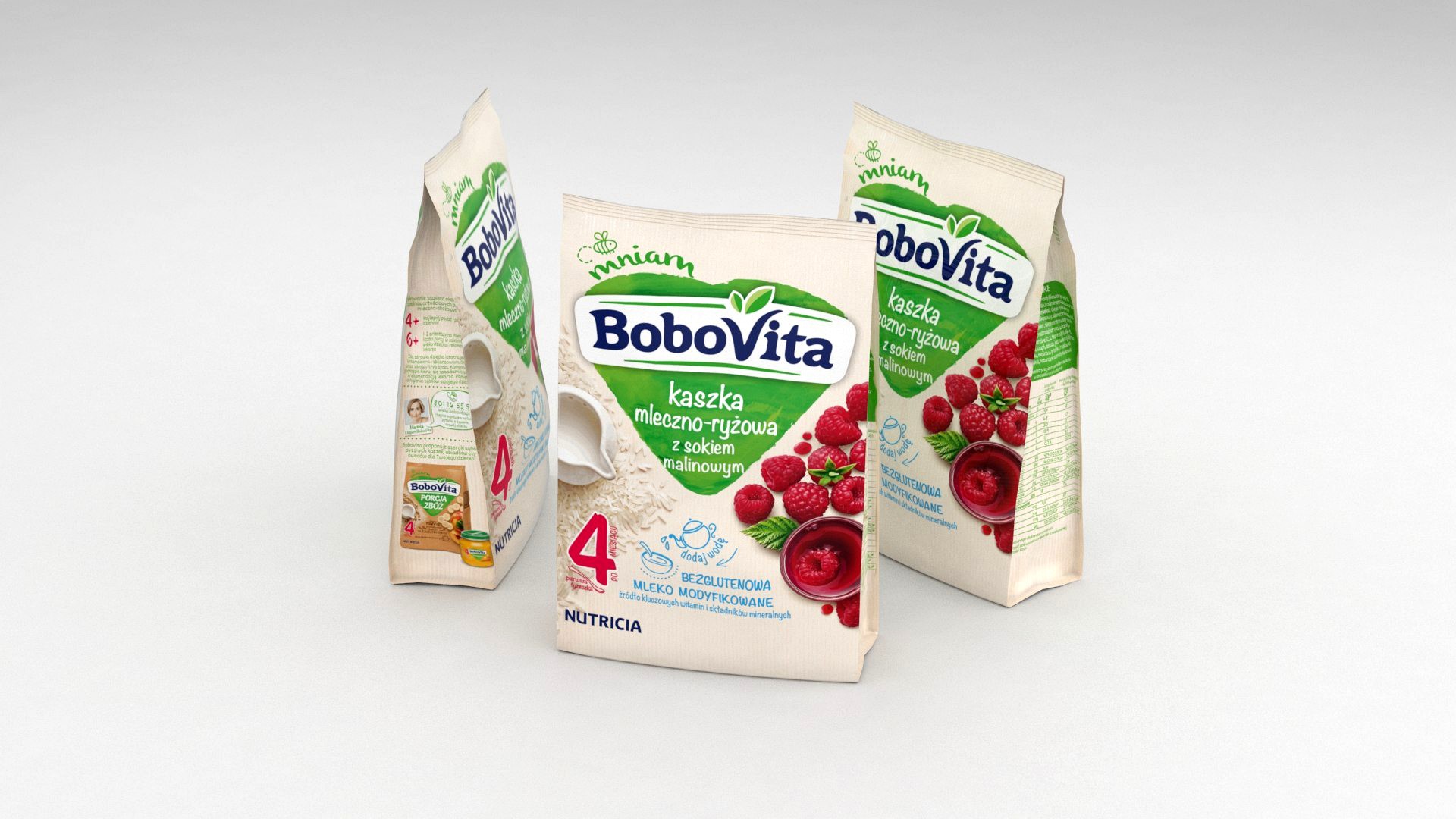 Nutricia Bobovita Instant Milk Semolina with Raspberries for Babies 230g