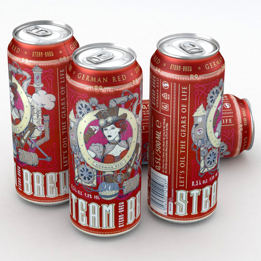 Beer Can Steam Brew German Red 500ml