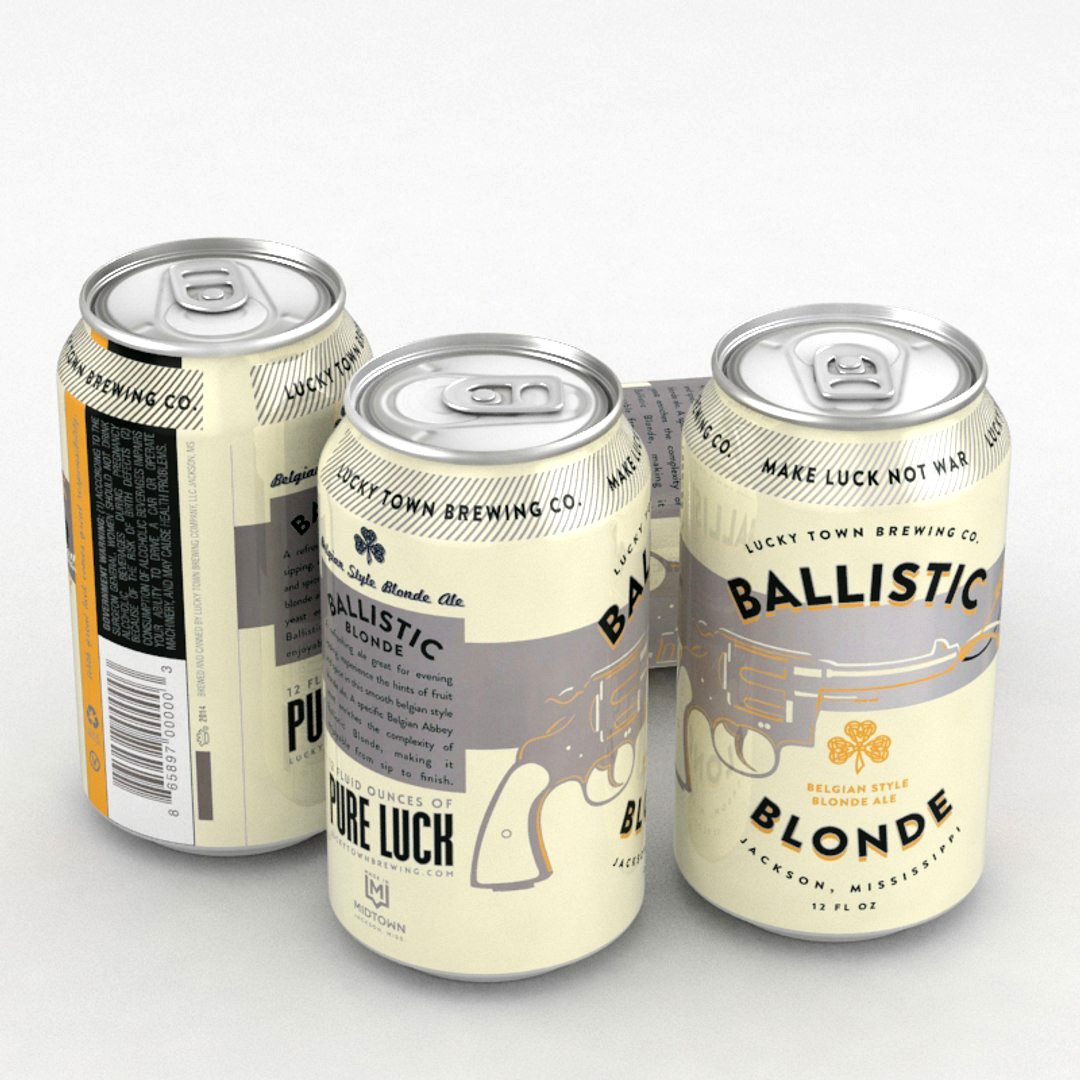 Beer Can Lucky Town Ballistic Blonde 12fl oz