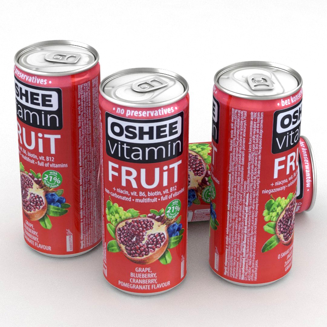 Beverage Can Oshee Vitamin Fruit Red 330ml