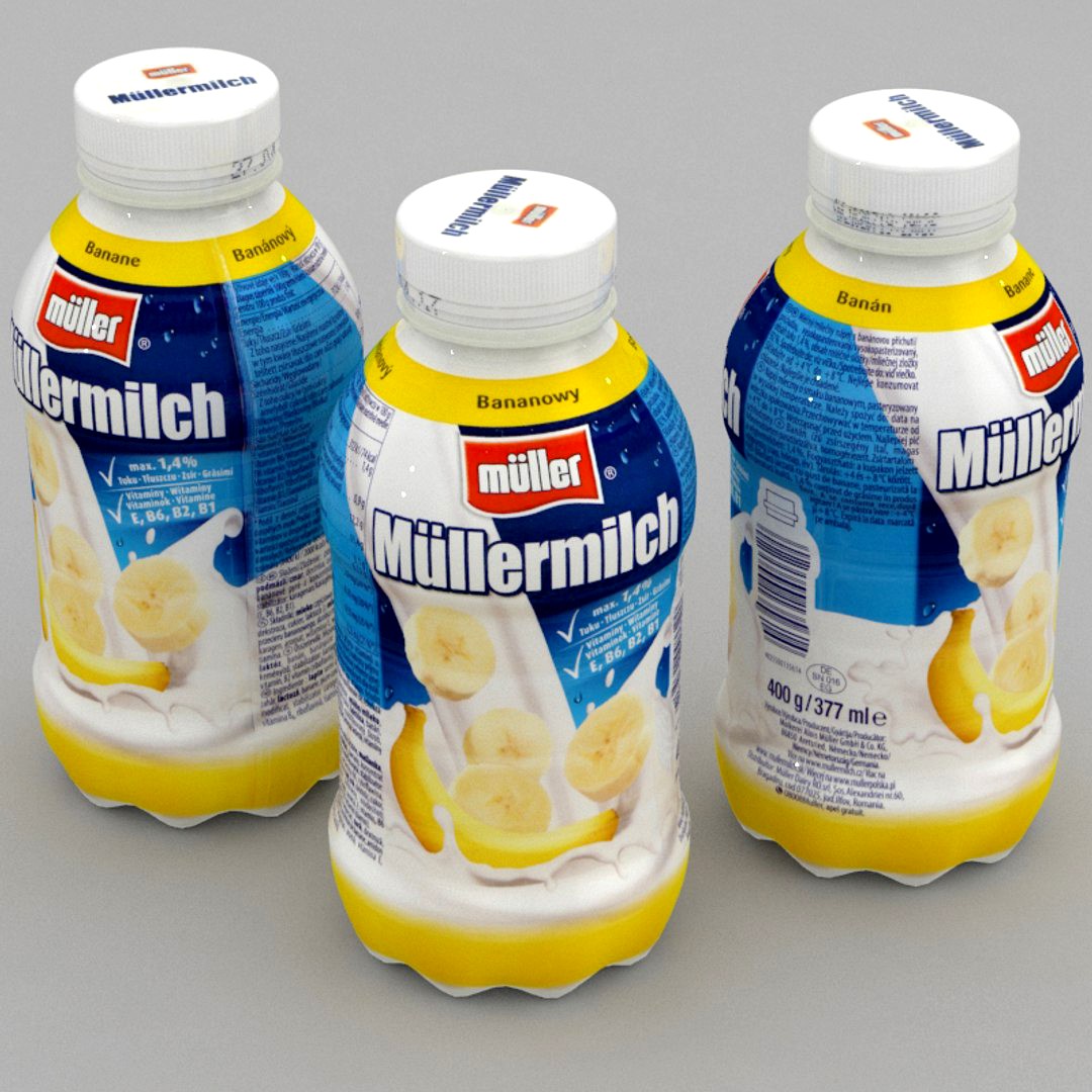 Dairy Bottle Mullermilch Banana 375ml