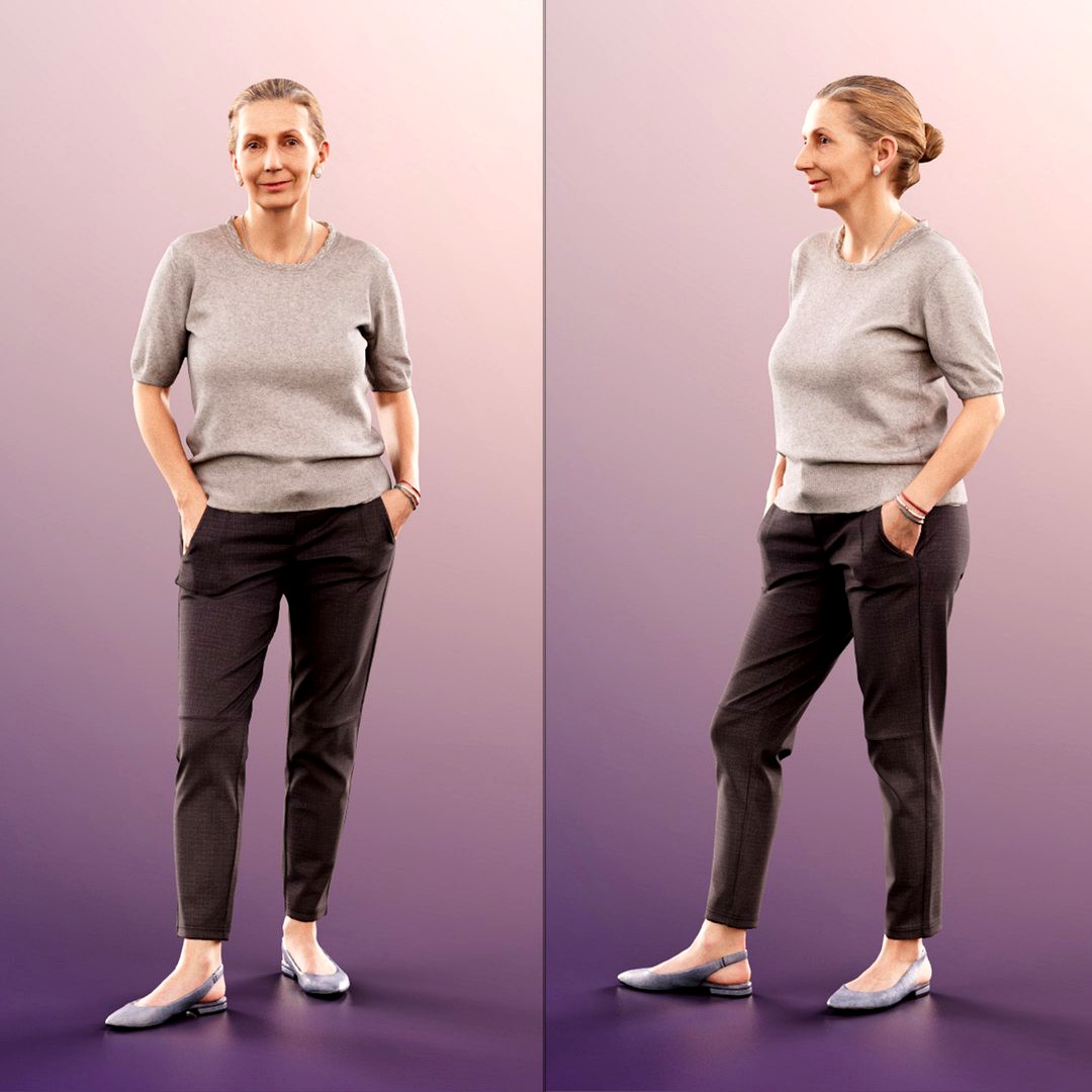 11373 Bridget - Elderly Woman Standing With Hands In Pockets