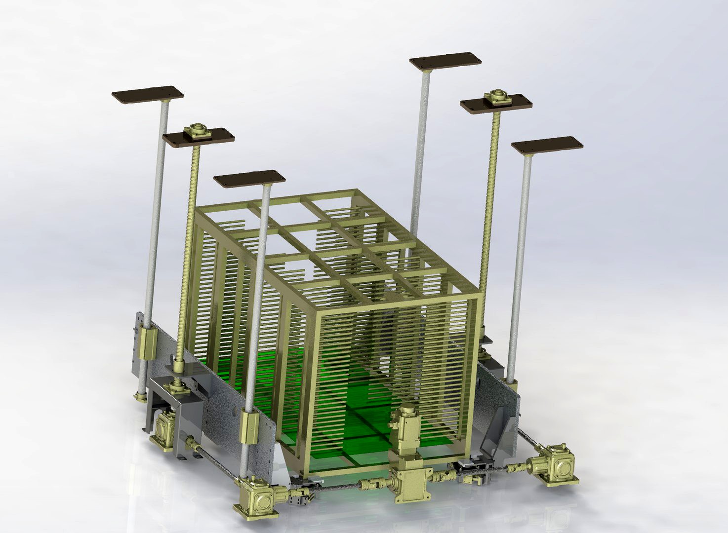 Positioning mechanism of heavy-duty platform 3d model