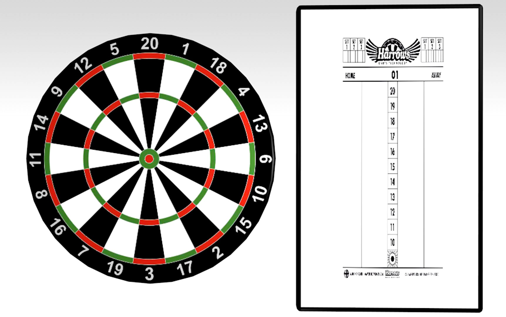 Dart Board & Score Board