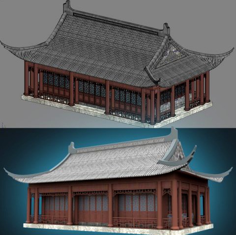 China Temple 01 3D Model
