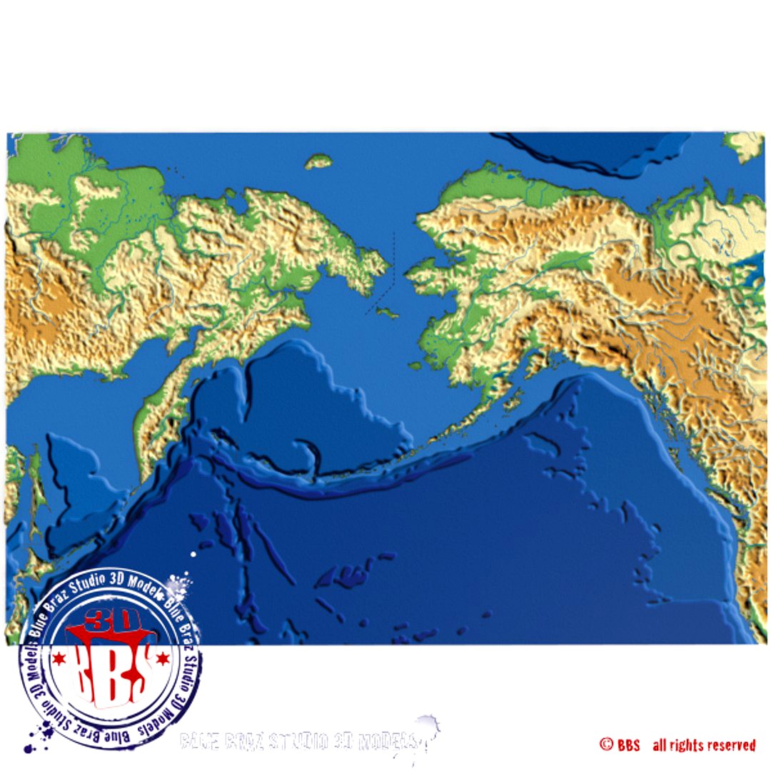 Bering Strait elevation map