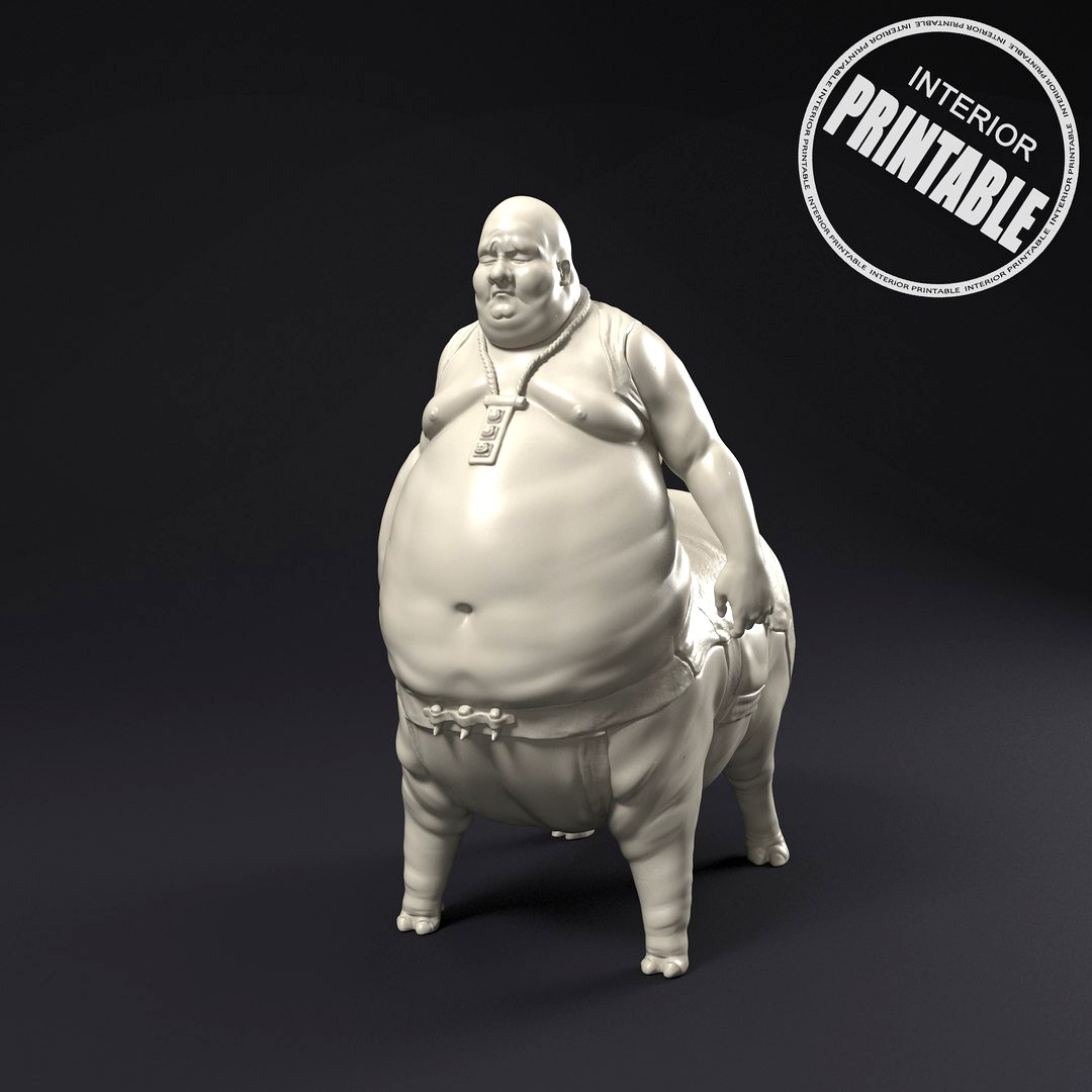 Pig man statue printable