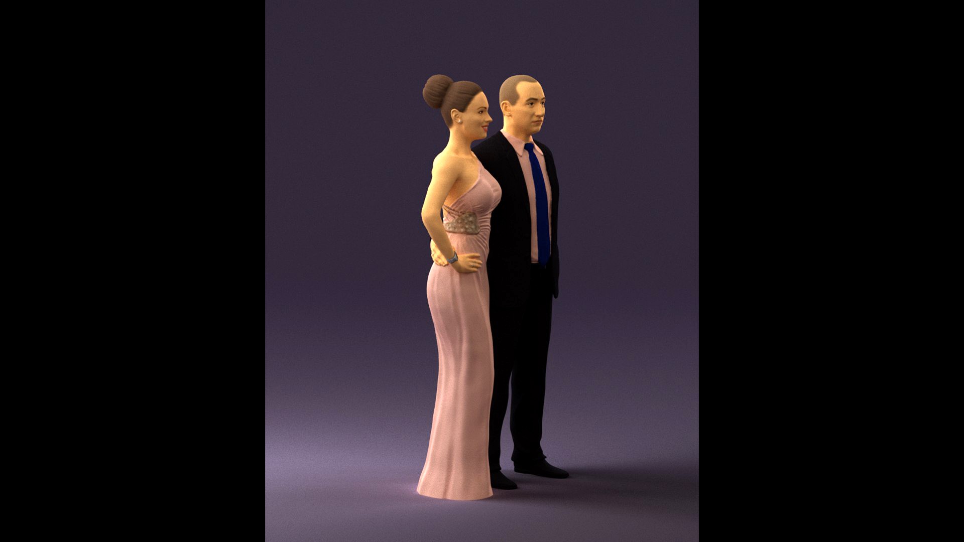 Man and woman in evening dresses 0597