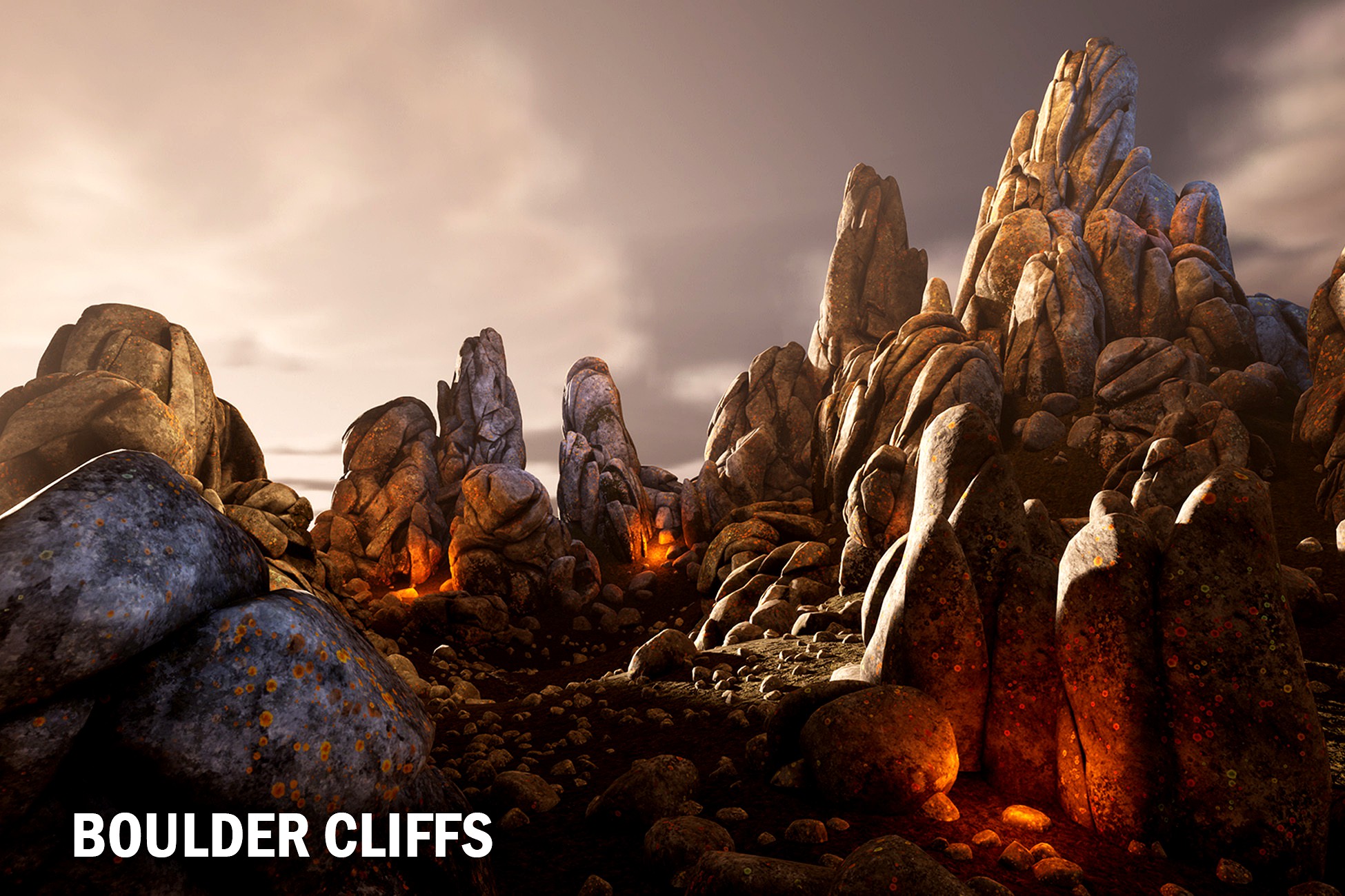 Boulder cliffs
