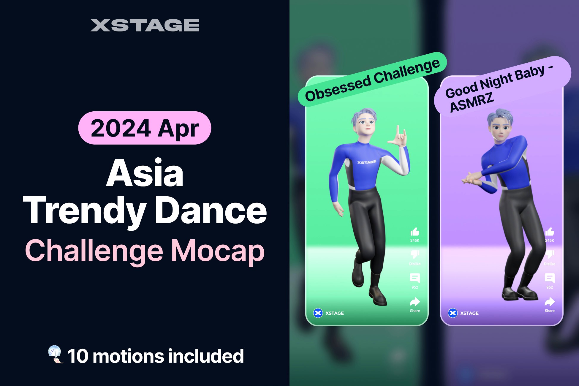 Asia Trendy Dance Challenge Mocap Pack [2024 April]