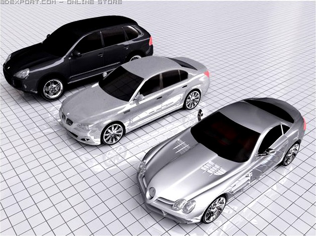 Porshe Cayenne BMW M5 Mercedes 3D Model