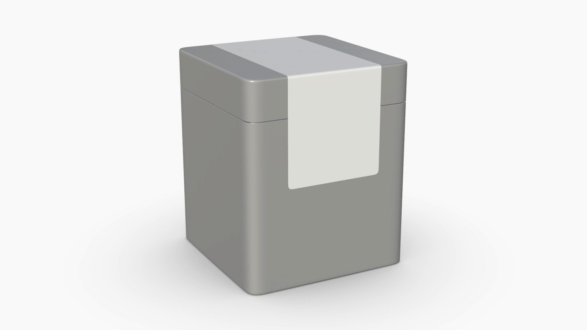 Metal tin can rectangular shape