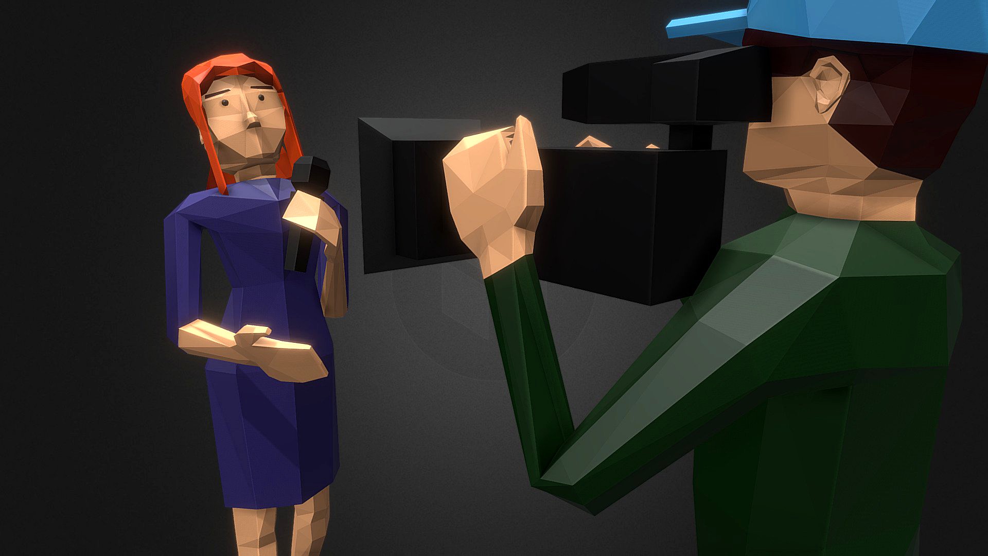 Low Poly Camera Crew