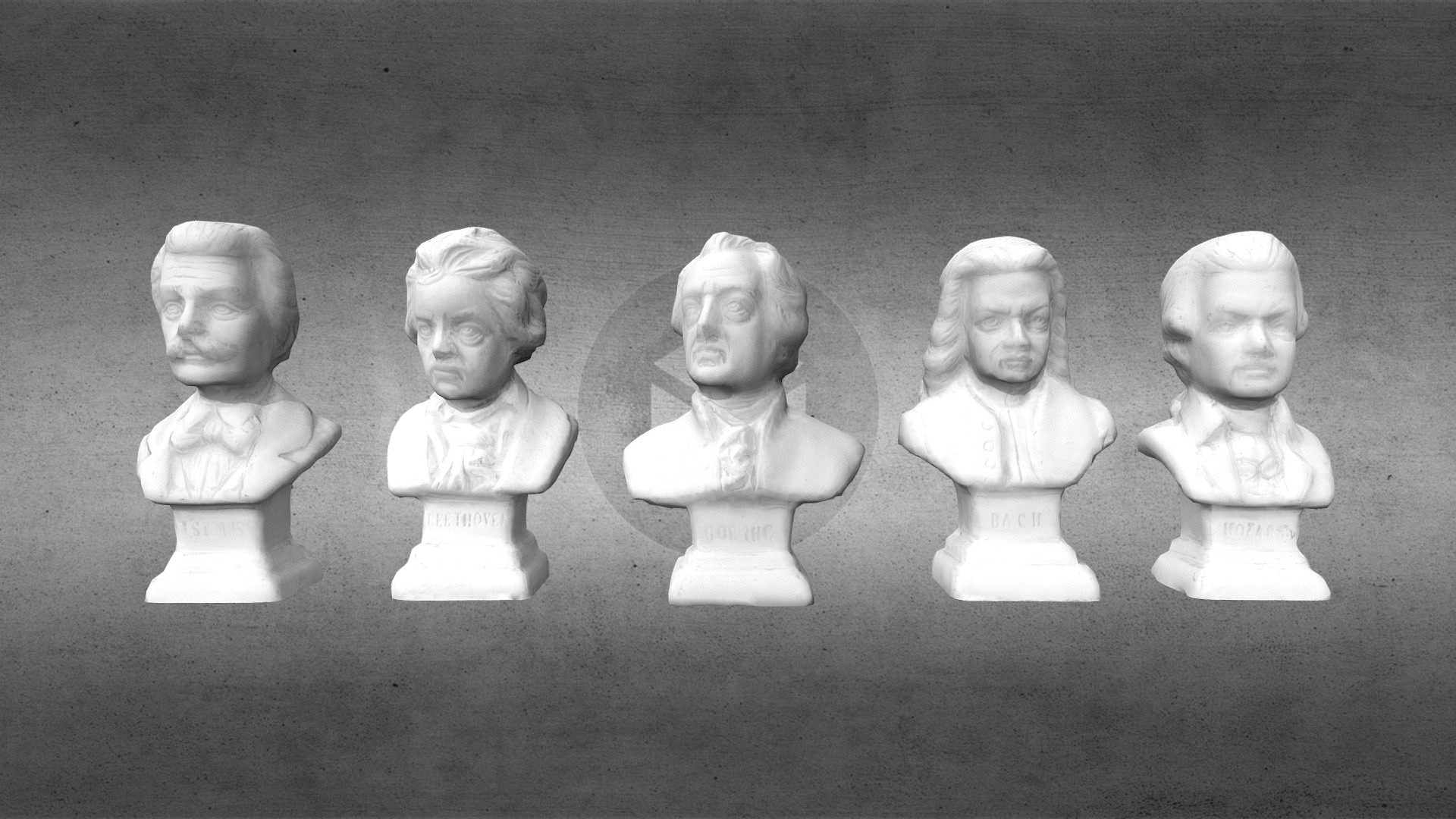 Set of 5 Busts of german Composers and Poets
