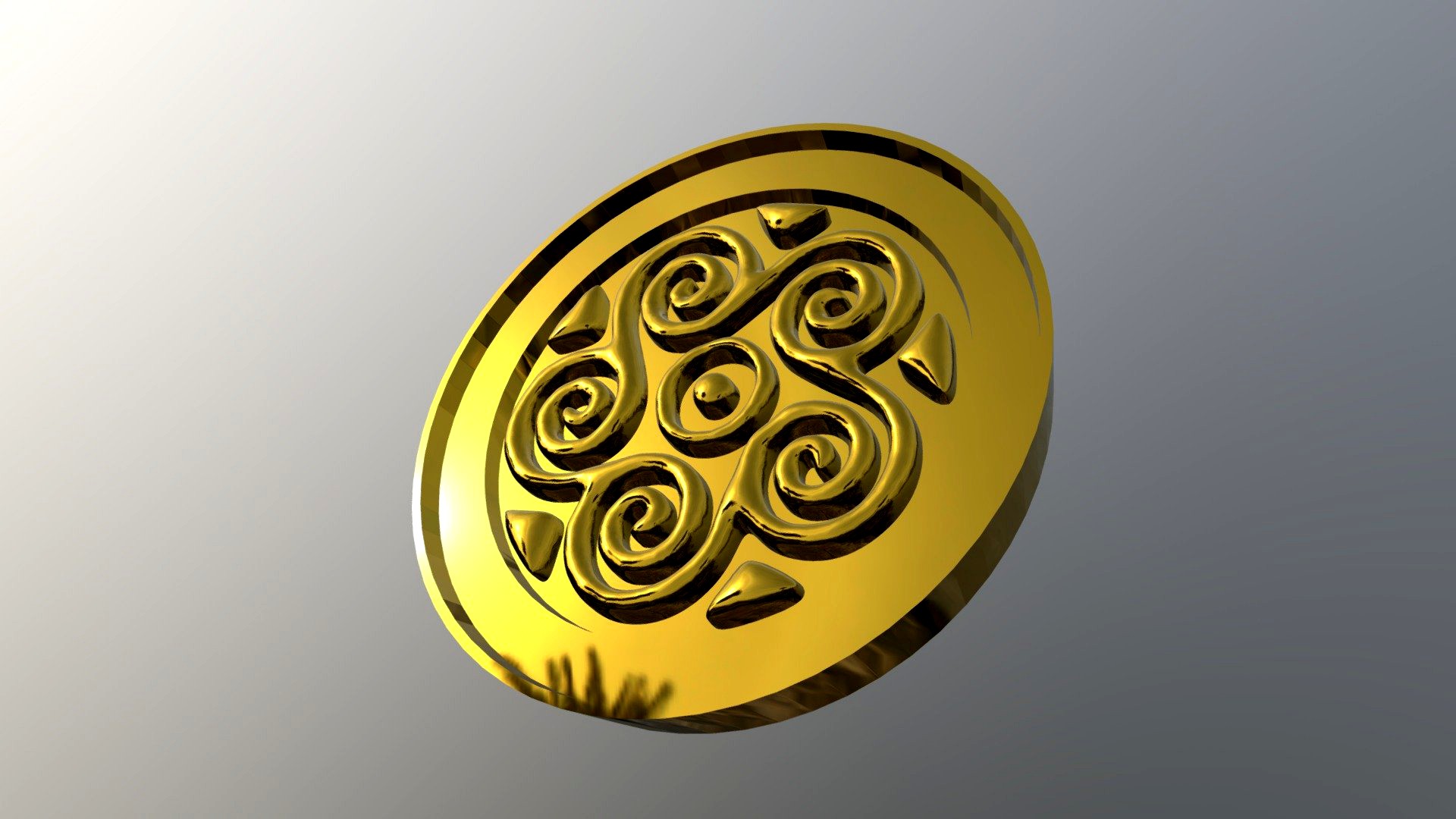 Gilded Anglo-Saxon spiral brooch