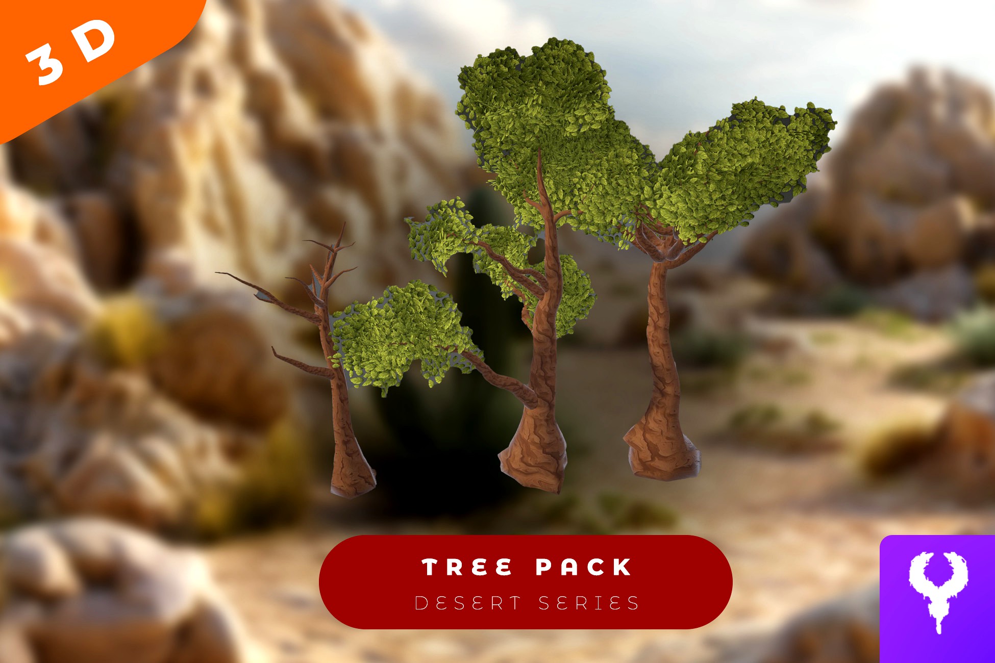 Cartoon Desert Tree Pack