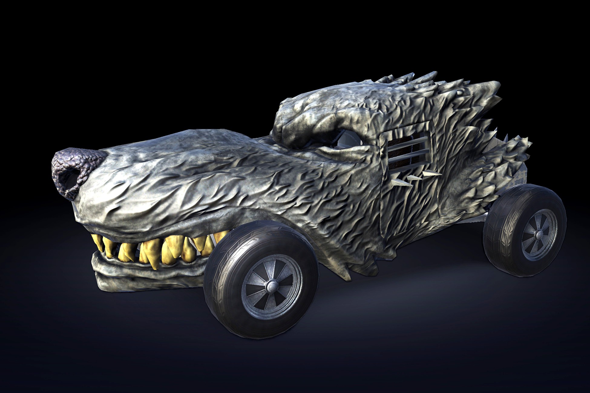 Low Poly Wolf Head Car