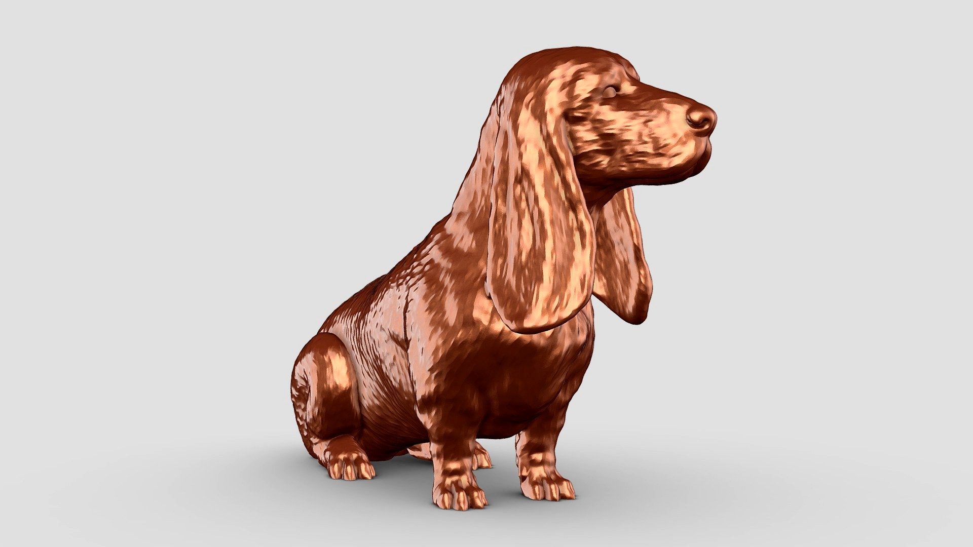 Basset Hound 3D Print Model Pose 05