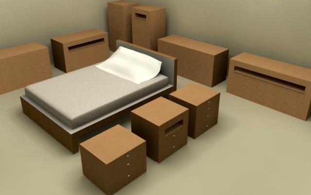 Lodge bedroom furniture by Molteni 3D Model