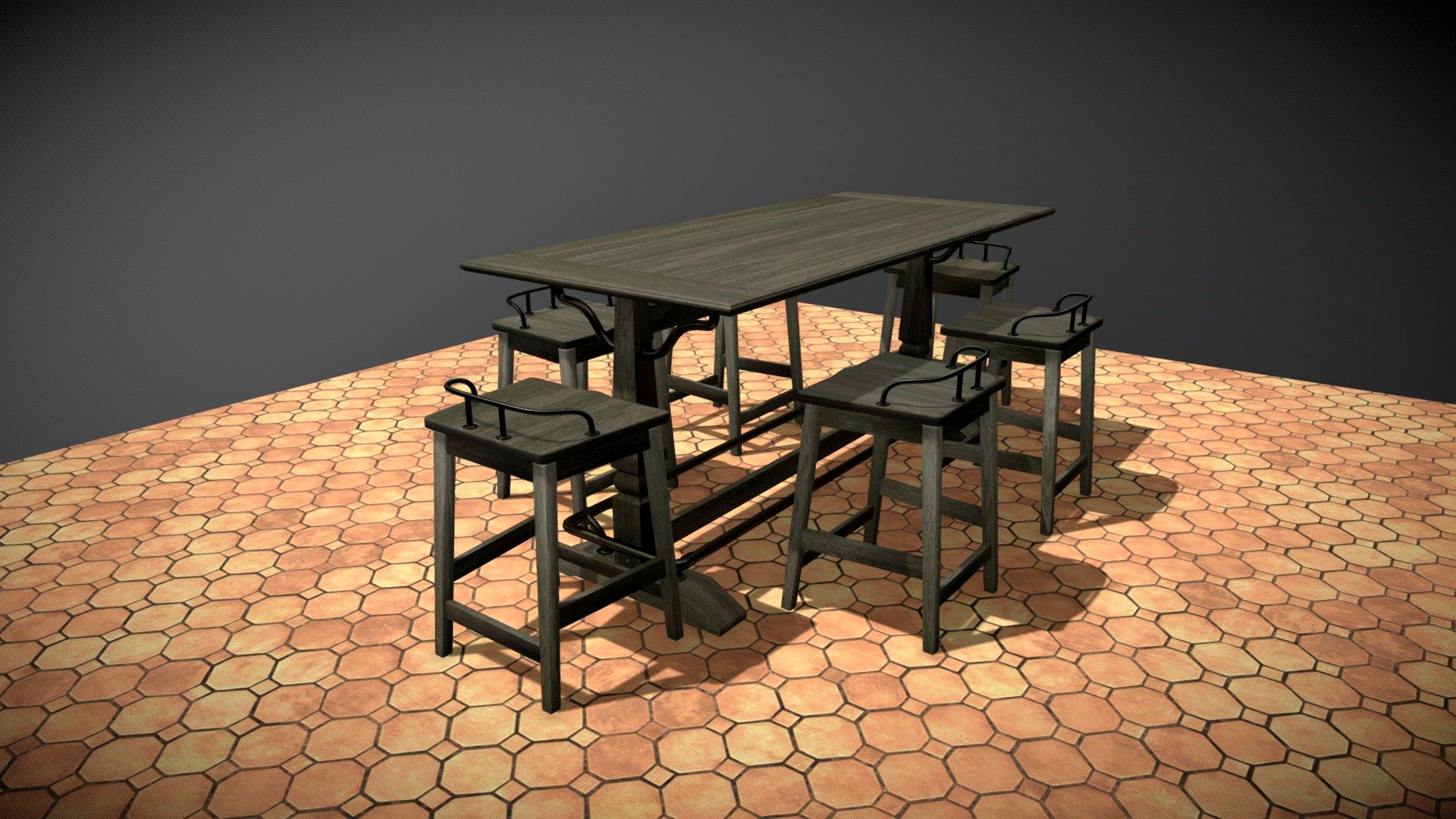 Counter Height Table w/Low Back Stool Dinette