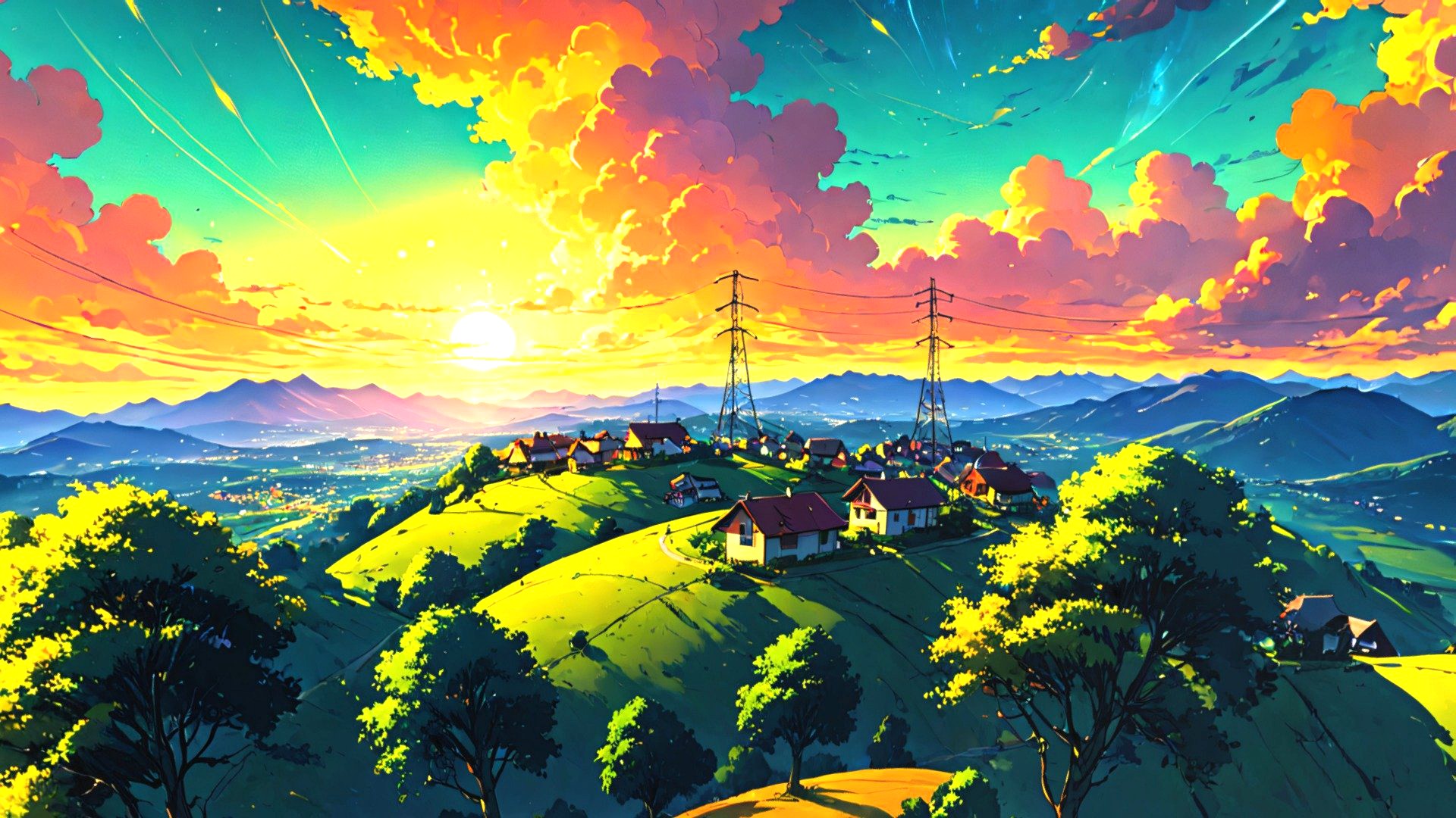 HDRI Vibrant Anime Skybox Panorama C