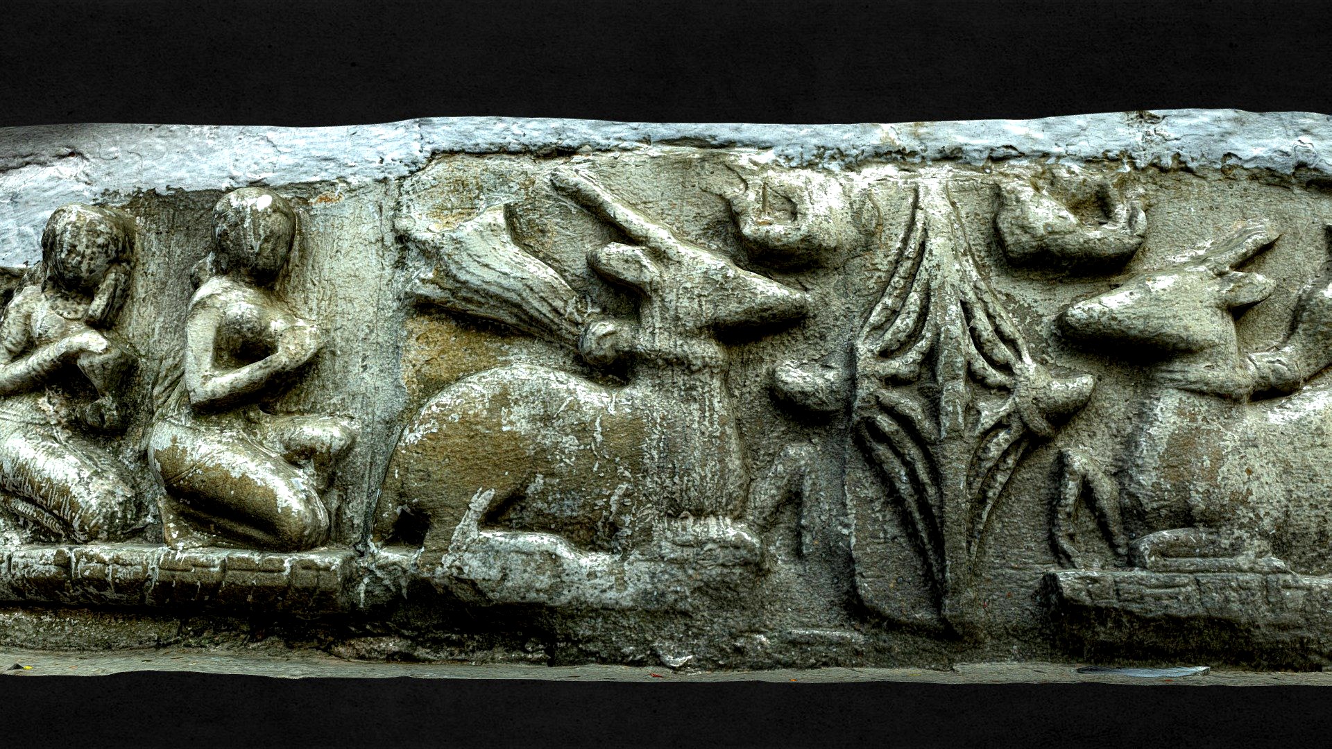 7th century sculpted wall - Népal Heritage