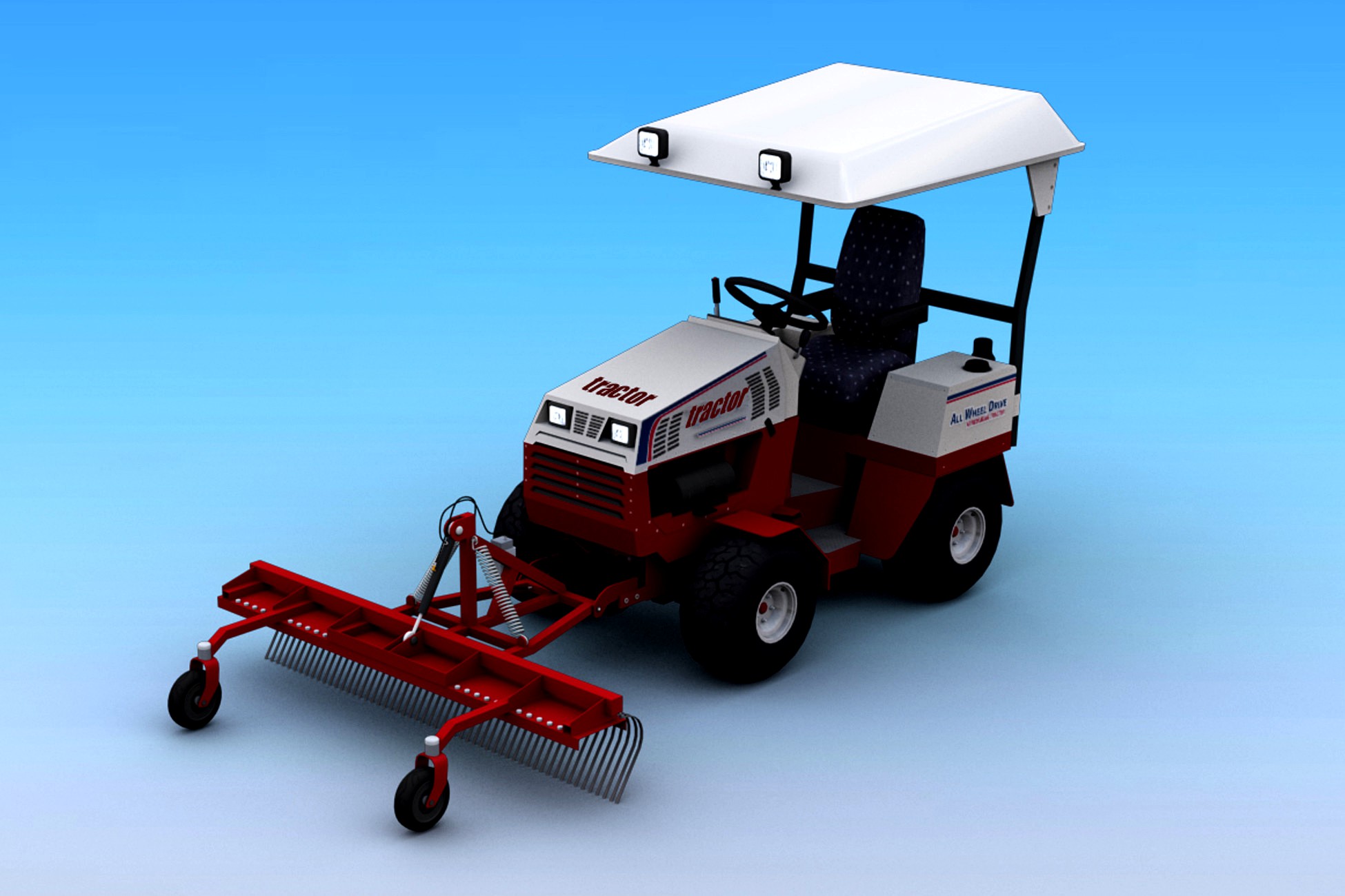 Tractors with Landscape rakes