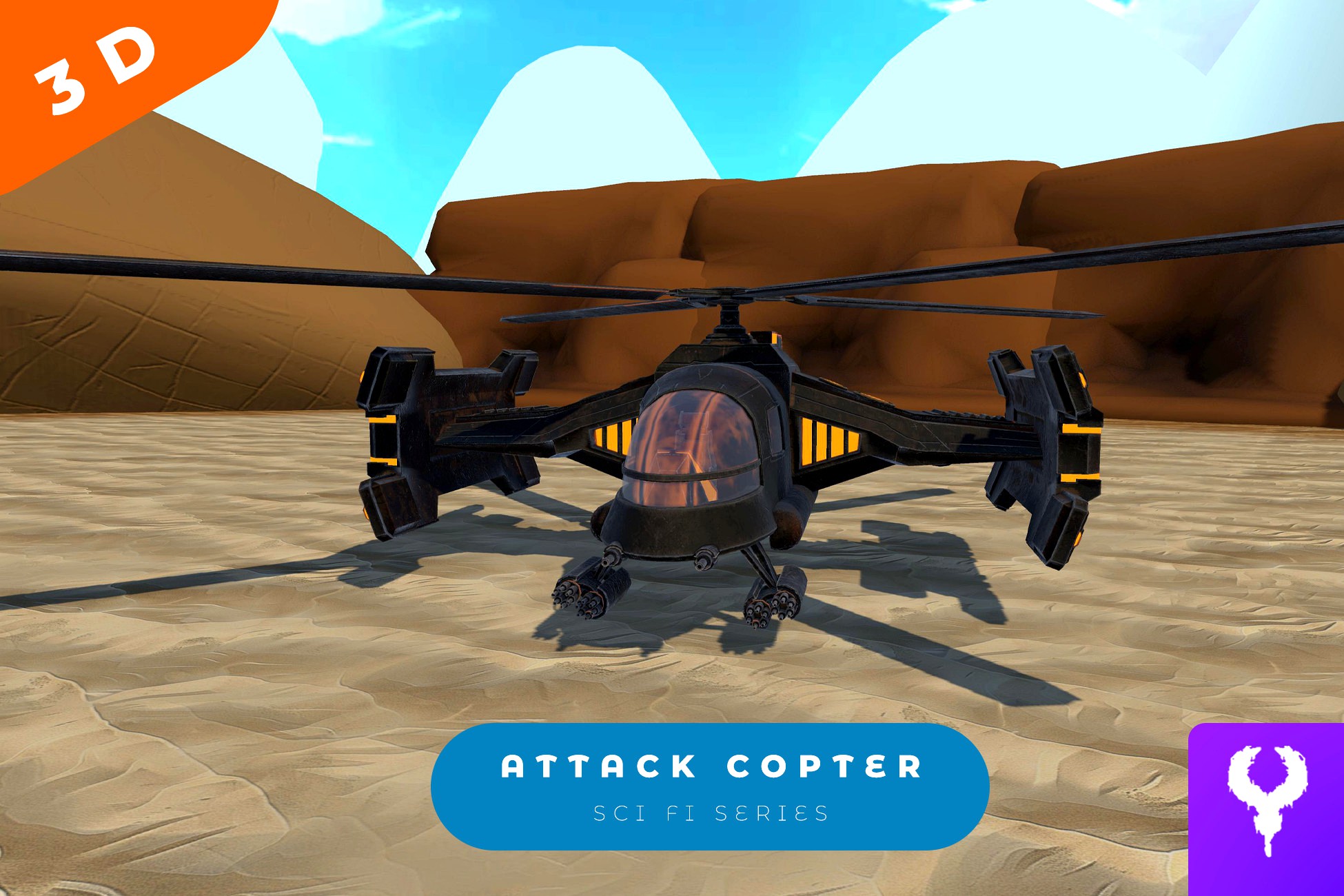 Stylized Attack Helicopter