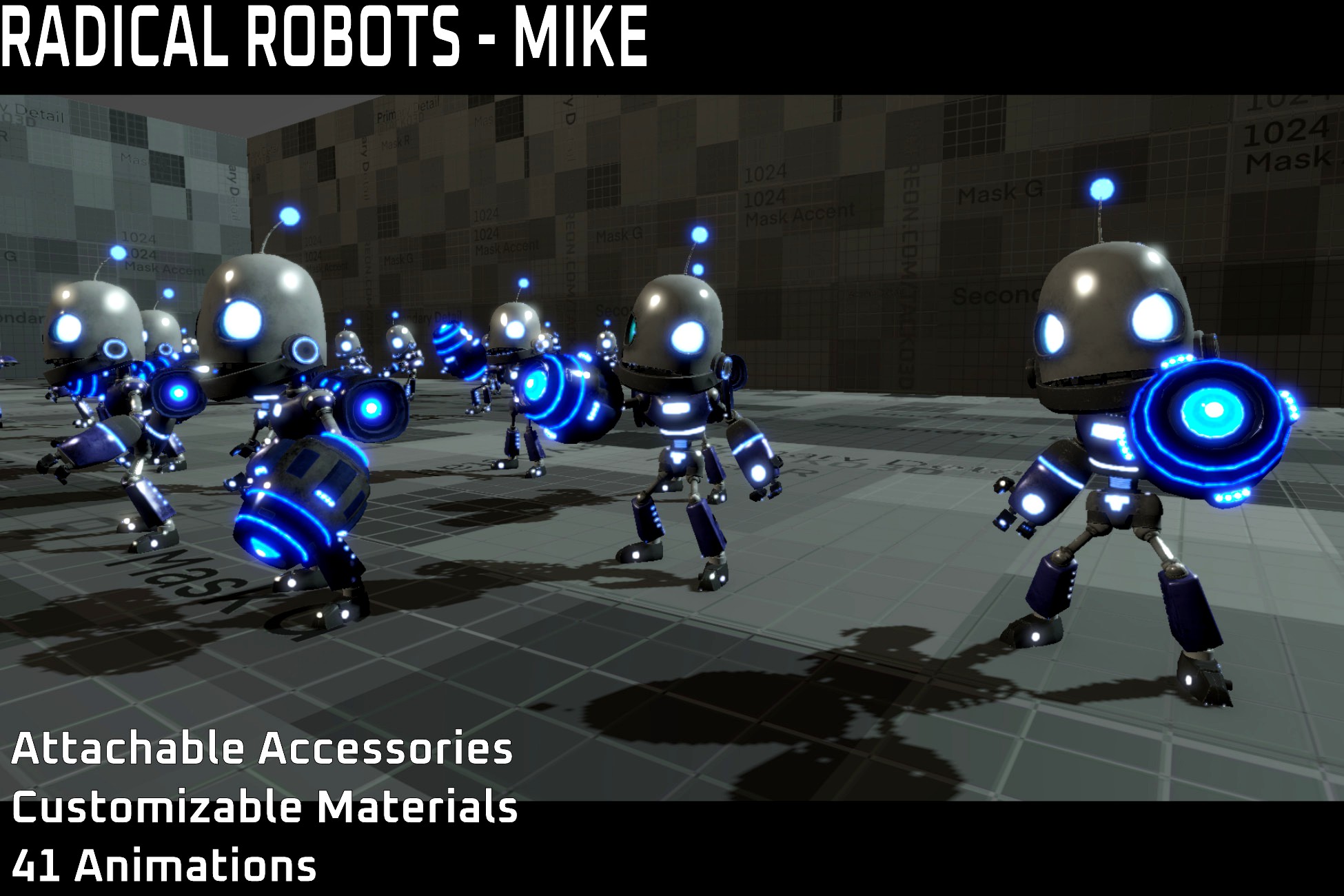 Customizable Robot Character - Mike the Radical Robot