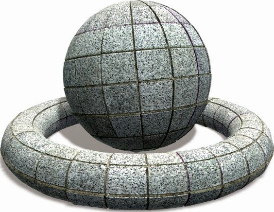 Outdoor Square Floor Tile 3D Model