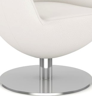 White Leather Swivel Chair 3D Model